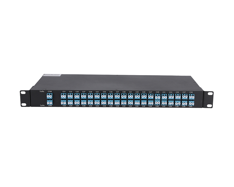 Dual Fiber 40CH C21-C60 DWDM MUX DEMUX, With 1310nm and Monitor Port, LC/UPC, 1U Rack